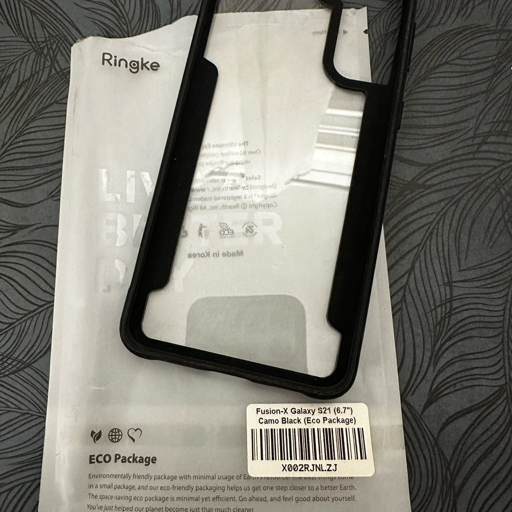 Ringke Fusion-X Galaxy S21 6.7” Case Black Clear metallic teal